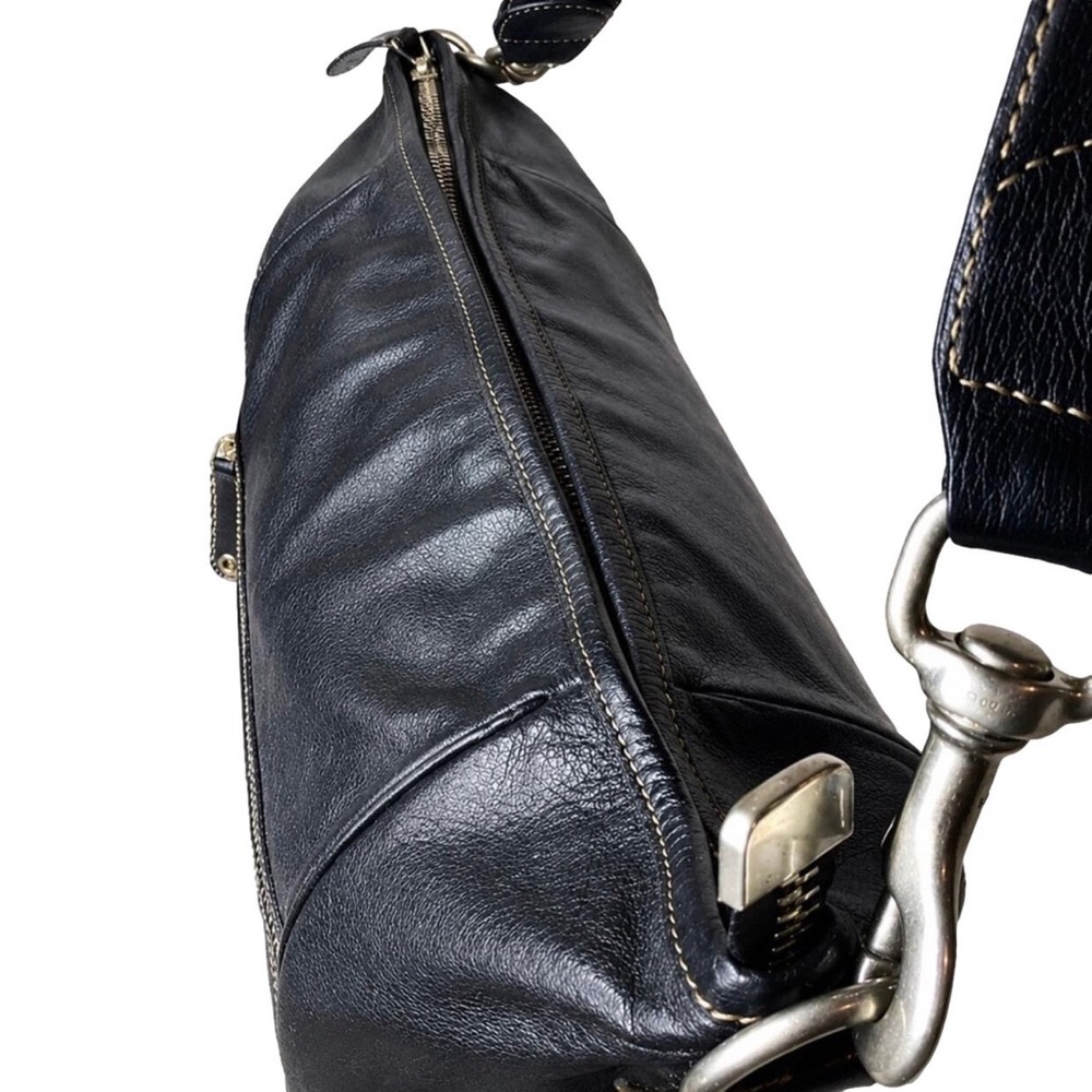 GUCCI Hysteria Black Leather Oversized Gucci Supreme Messenger Bag - Picture 3 of 17